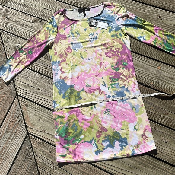 NWT BCBGMAXAZRIA stretch impressionistic sheath dress XS-S - Picture 10 of 11